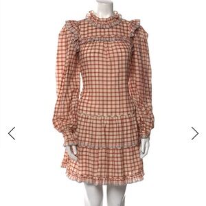Ulla Johnson “Elm” Cream Plaid Long Sleeve Dress ~ Sz XS